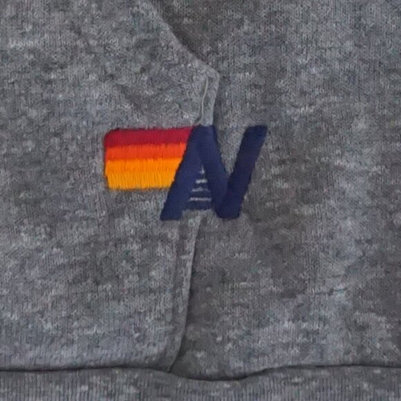 Aviator Nation Grey Cotton Zip Hoodie Blue Stripe Sporty Retro Nostalgic XL - Picture 7 of 12